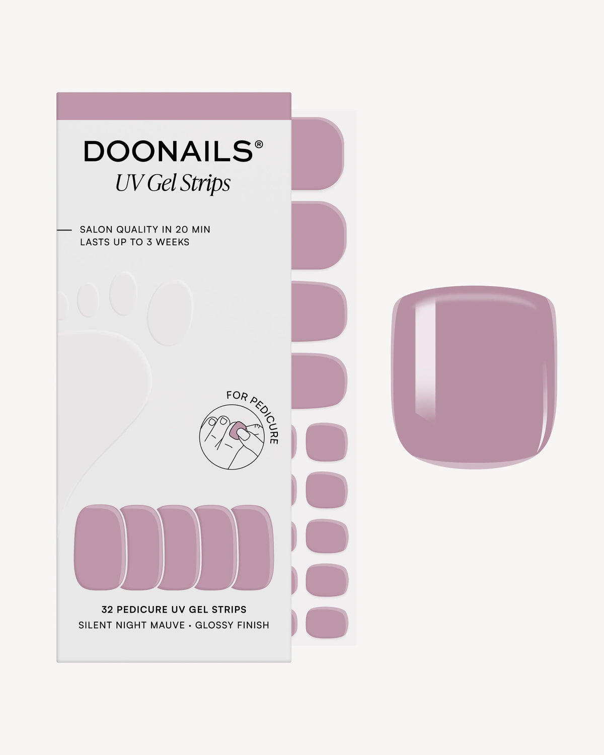 Silent Night Mauve Pediküre UV Gel Strips