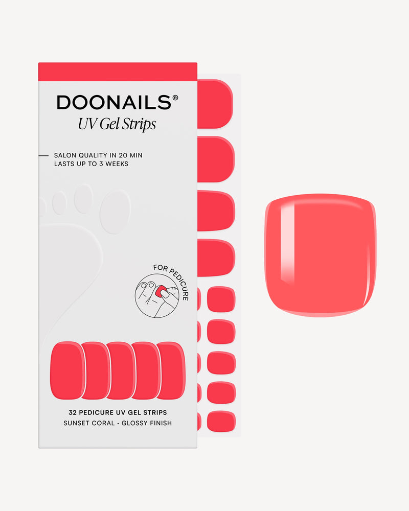 Sunset Coral Pediküre UV Gel Strips