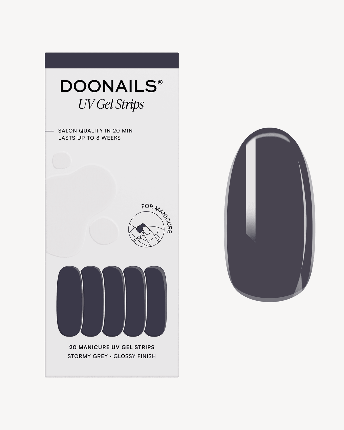 Stormy Grey UV Gel Strips