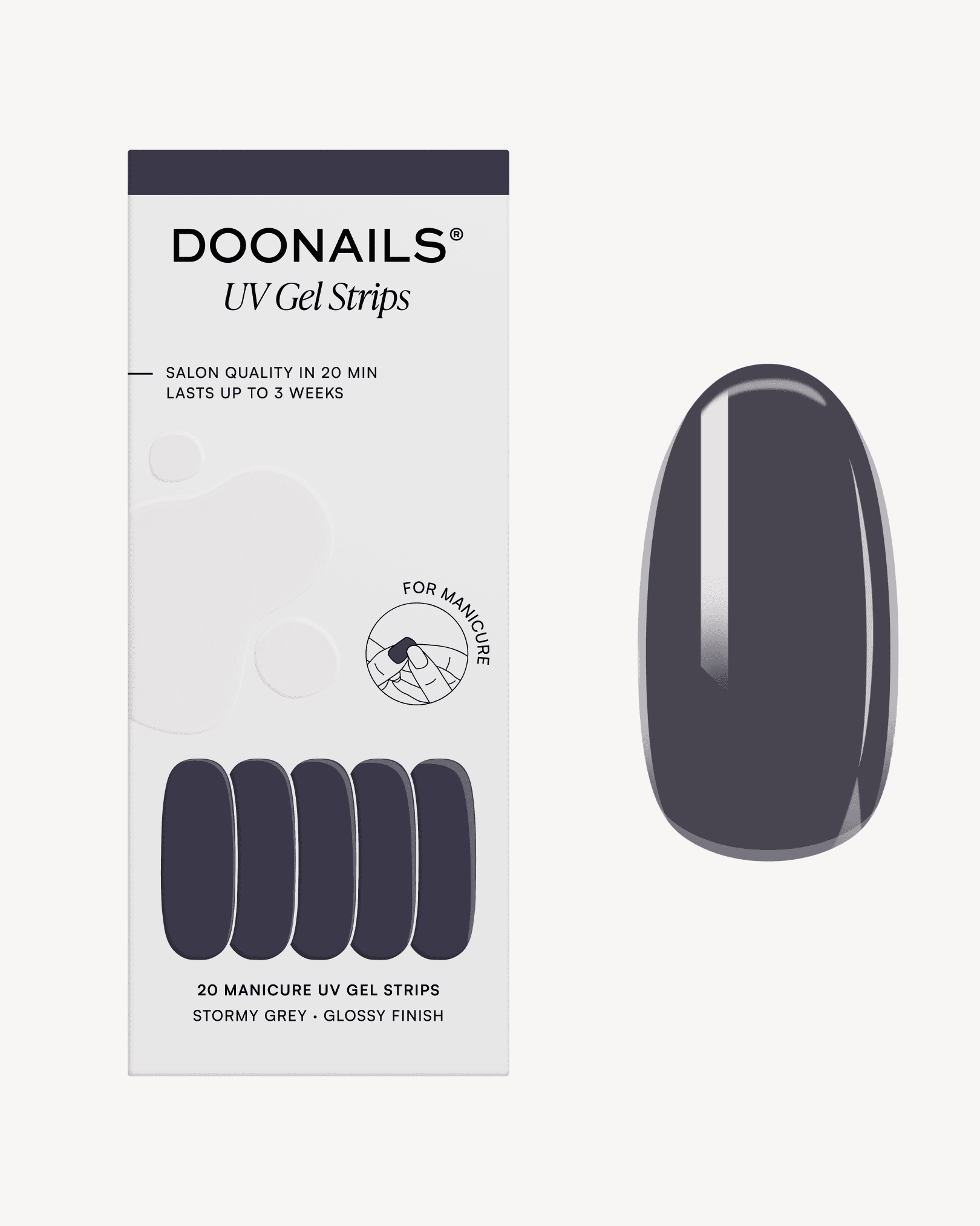 Stormy Grey Gel Strips - Doonails Switzerland