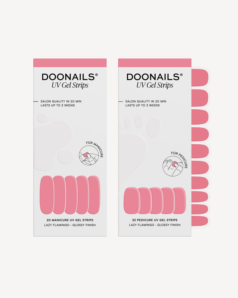 Lazy Flamingo Mani & Pedi Set - UV Gel Strips