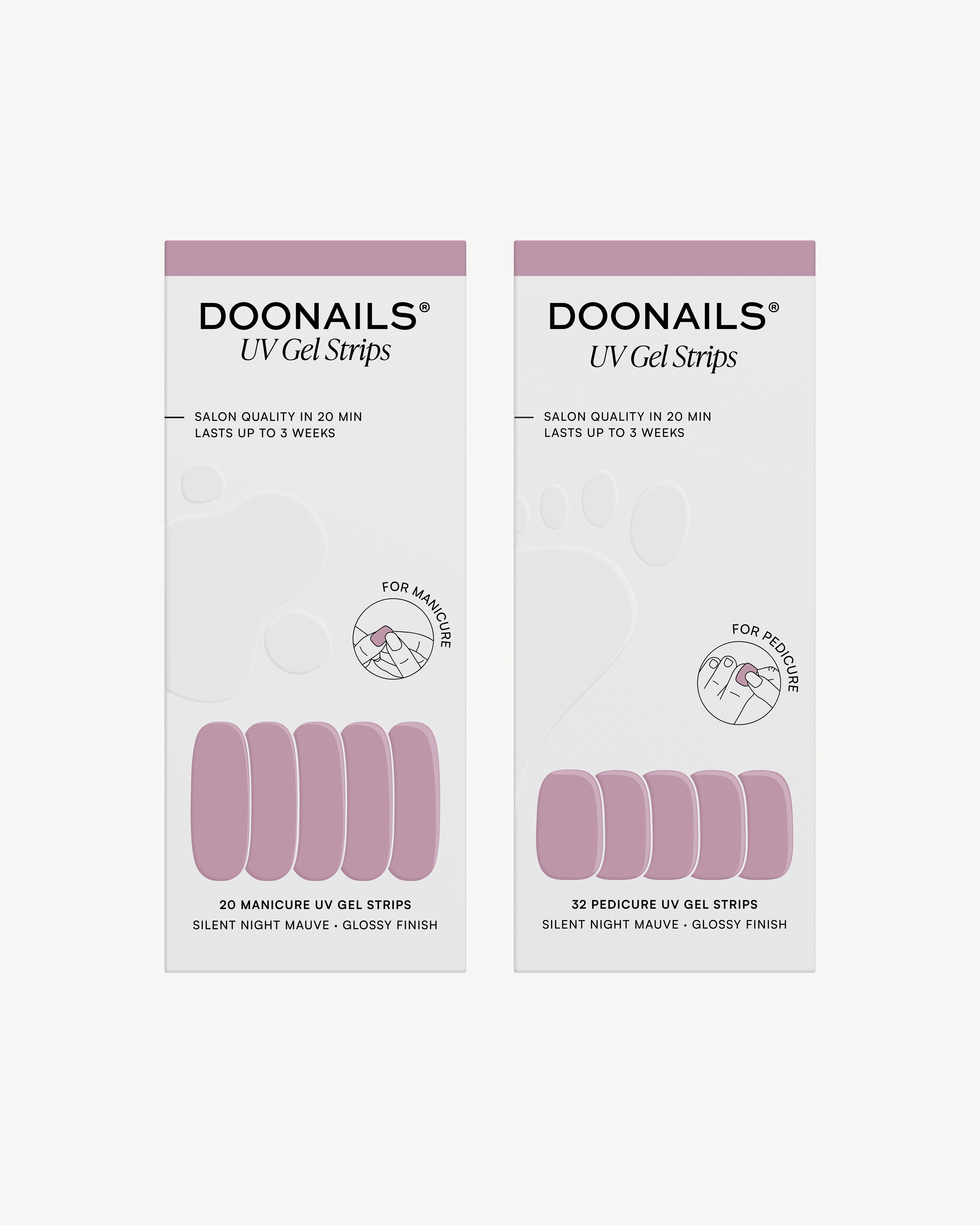 Silent Night Mauve Mani & Pedi Set - Gel Strips