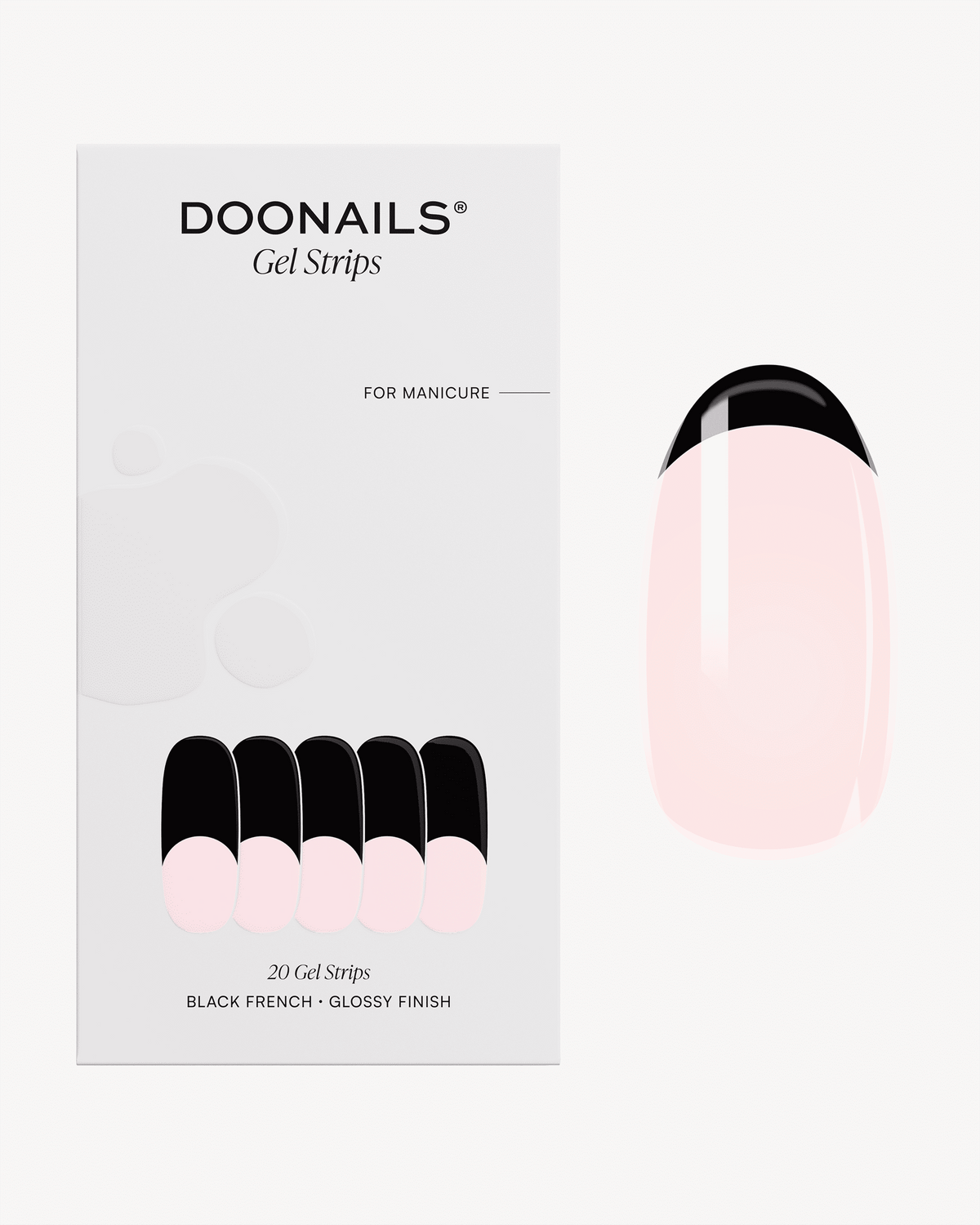 Black French UV Gel Strips