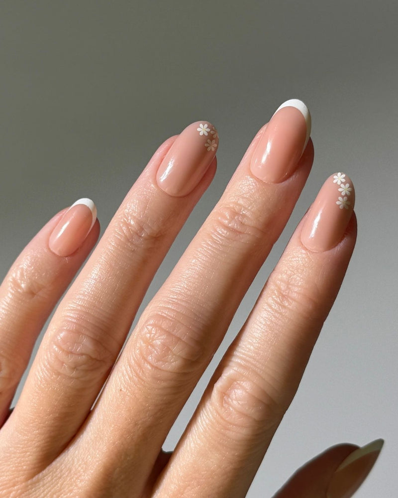 French Soft Gel Press Ons mit Blumen Design