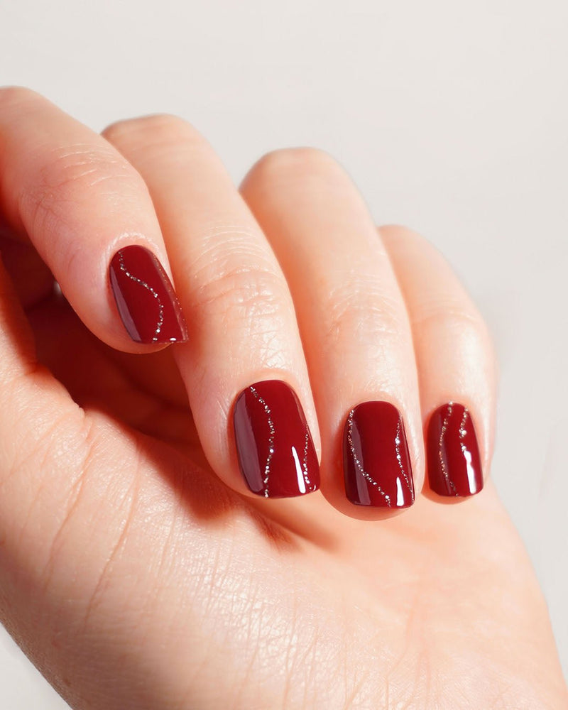 Red Glitter Swirl Gel Strips - Doonails Switzerland