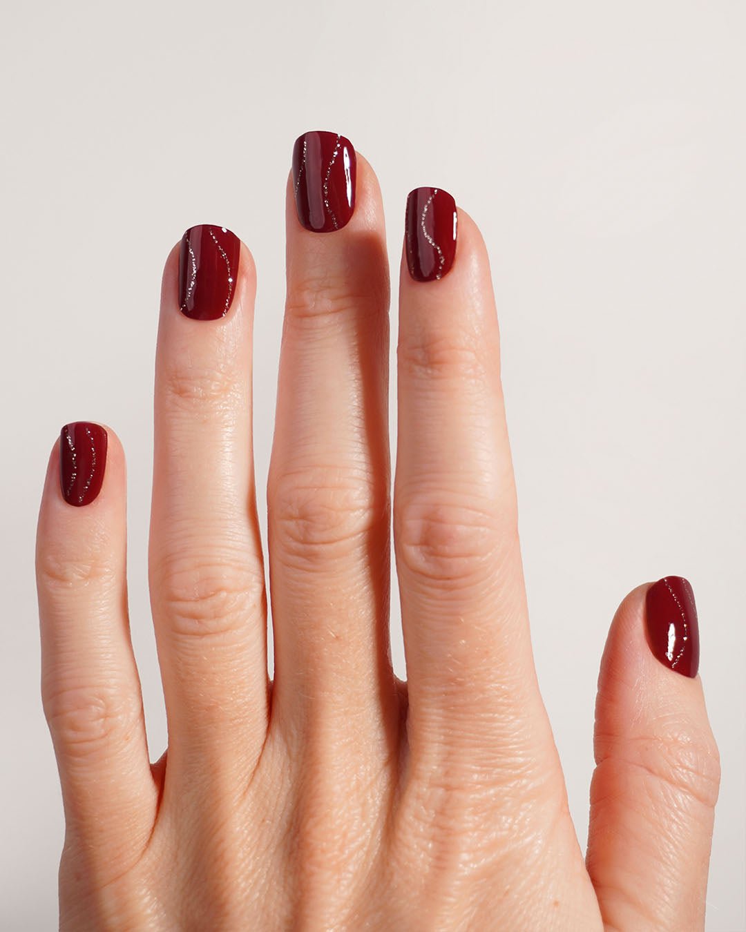Red Glitter Swirl UV Gel Strips