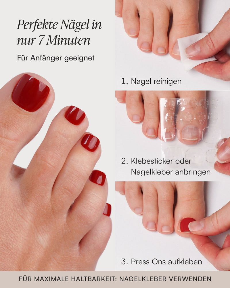 Valentine Crush Pediküre Soft Gel Press Ons