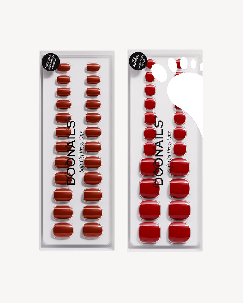 Mon Cheri Extra Short Square Mani & Pedi Set - Soft Gel Press Ons