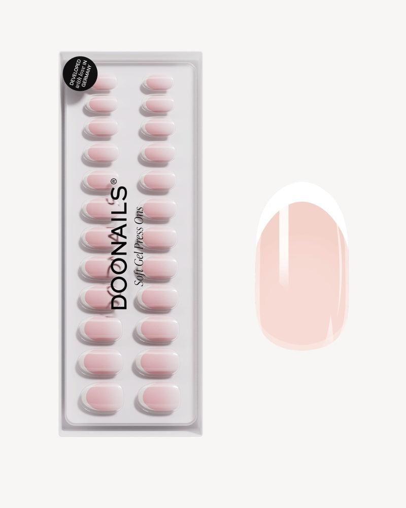 Classic French Medium Round Soft Gel Press Ons - Doonails Switzerland