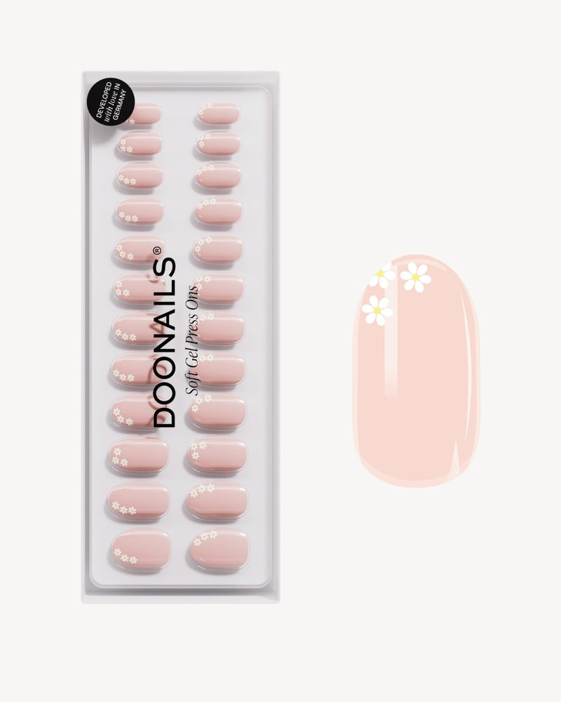 Flower Power Medium Round Soft Gel Press Ons - Doonails Switzerland