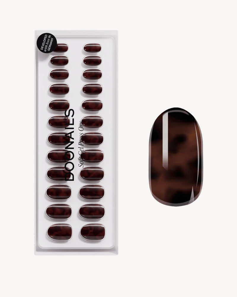 Mosaic Amber Medium Round Soft Gel Press Ons - Doonails Switzerland