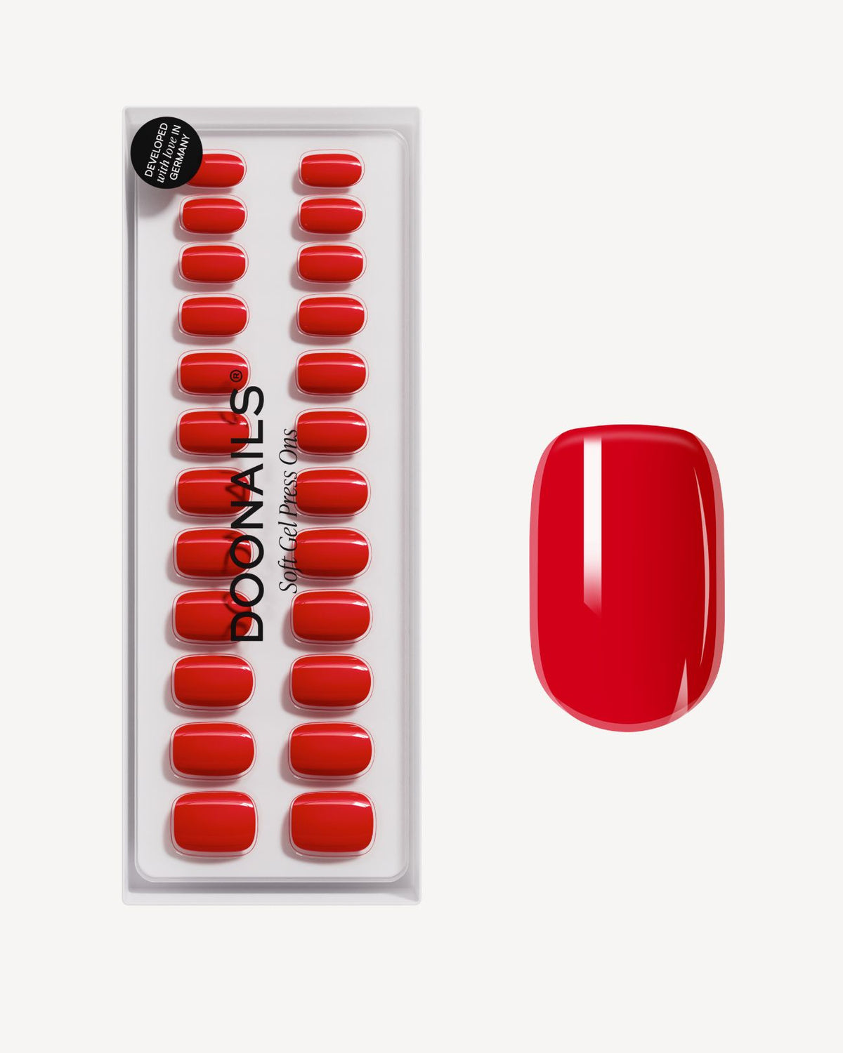 Rose Red Short Square Soft Gel Press Ons